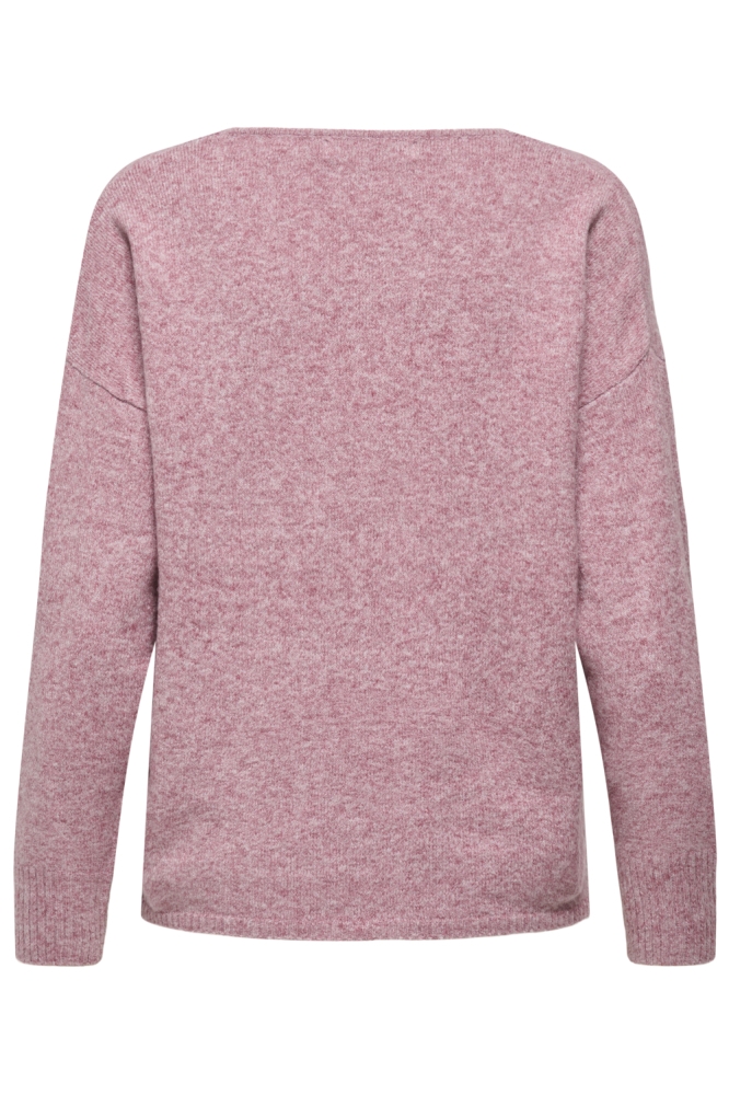 ONLRICA LIFE L/S V-NECK PULLO KNT N 15224360 Heather Rose/W. MELANGE
